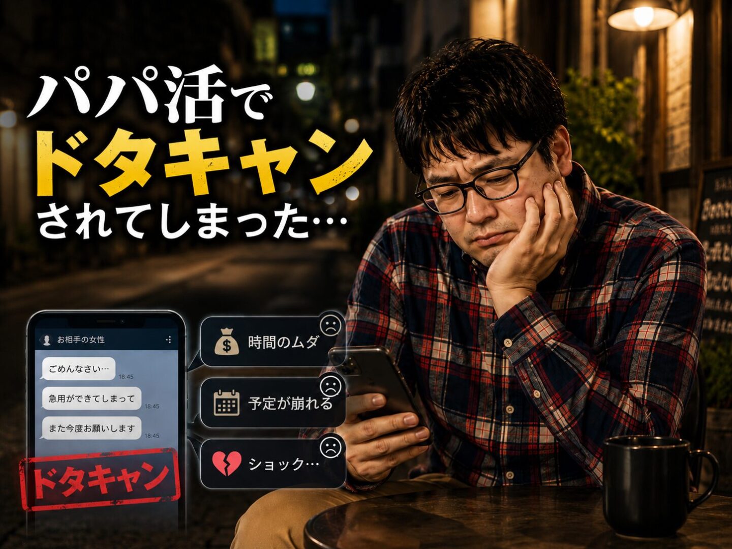 パパ活でドタキャンされる理由と深刻度を解説する画像