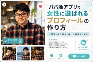 パパ活アプリで女性に選ばれるプロフィールの作り方｜写真・自己紹介・身バレ対策まで解説