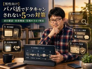 【男性向け】パパ活でドタキャンされない5つの対策｜前日確認・約束機能・見極め方まで解説