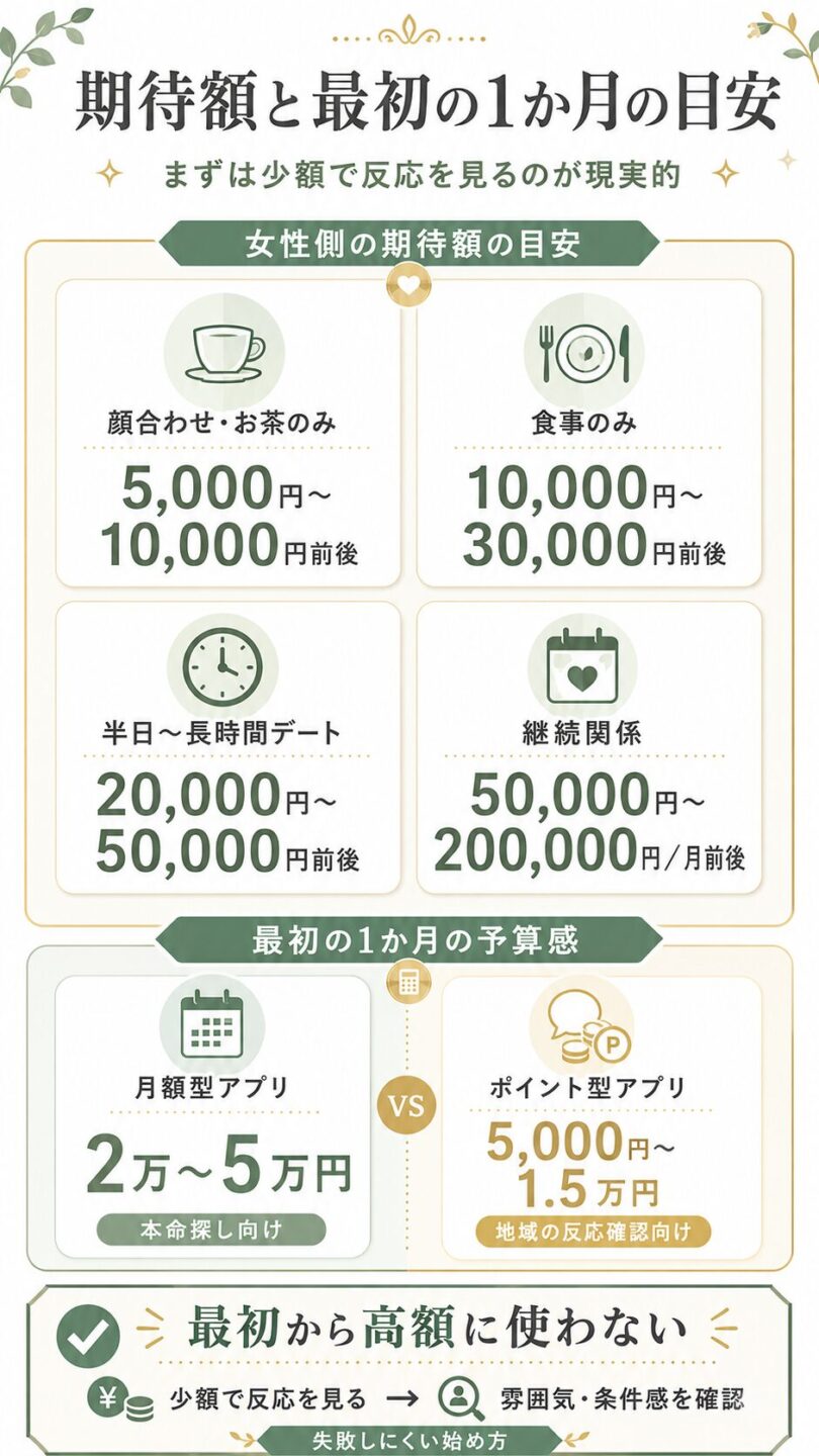 パパ活の相場と初心者男性の予算目安