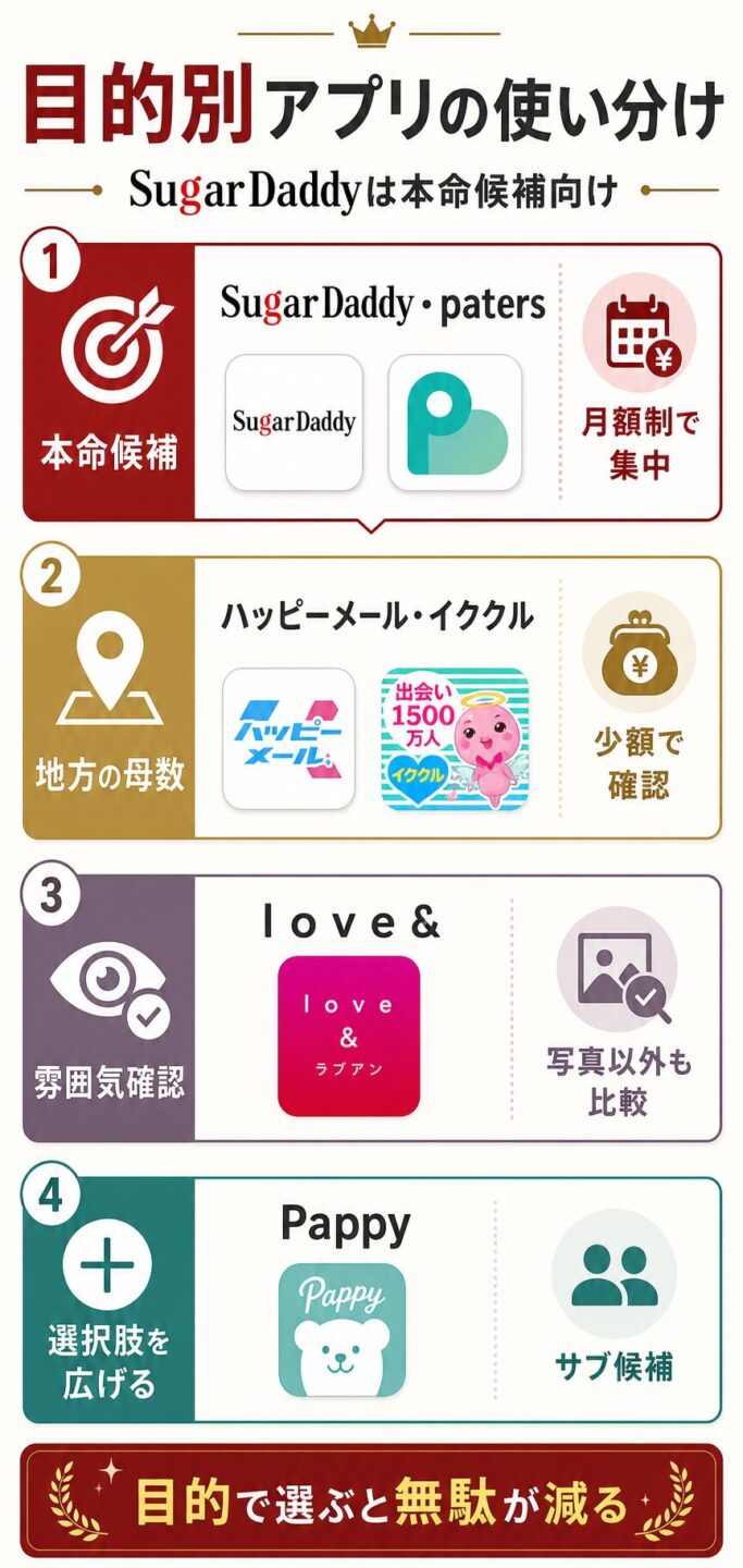 SugarDaddy（シュガーダディ）のアプリ比較