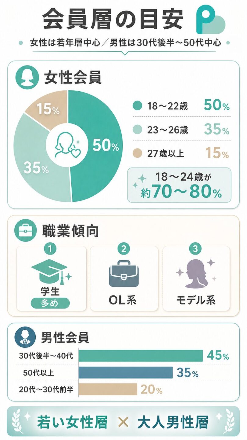 paters（ペイターズ）の会員数を比較するグラフ