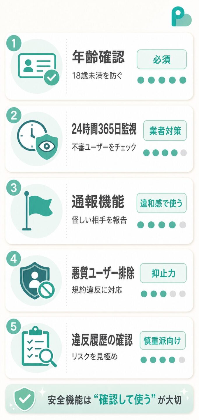 paters（ペイターズ）の安全機能