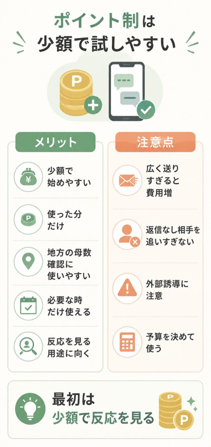 ポイント制パパ活アプリのメリットと使いすぎ注意点をまとめた画像