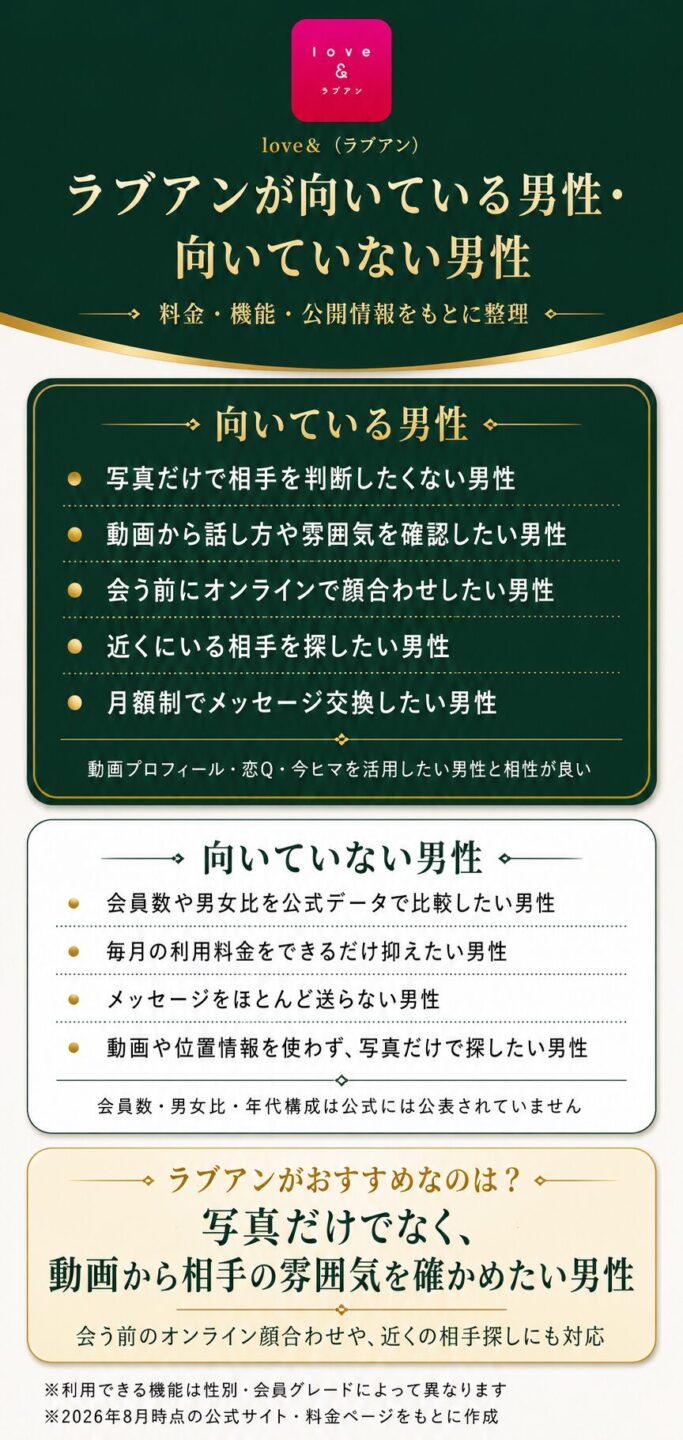 ラブアンが向いている男性と向いていない男性を解説する画像